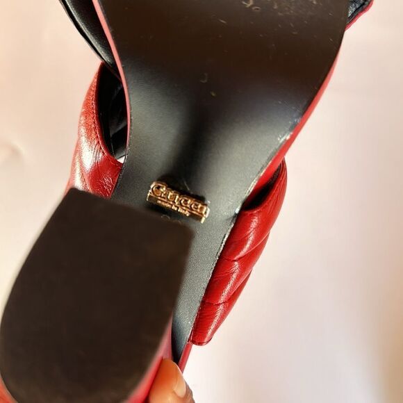 GUCCI Red block heel Sandals - Picture 10 of 11